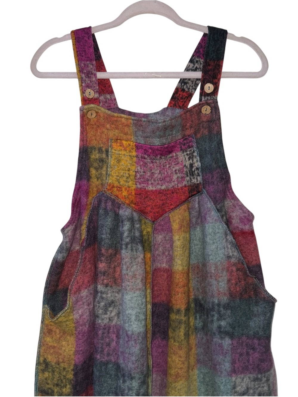 BiBi Vintage Brushed Checkered wide leg overalls - Picture 10 of 13